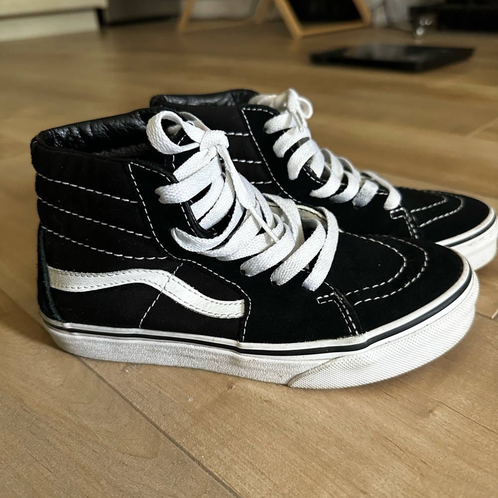 Vans Black and White Kids High-Top Sneakers